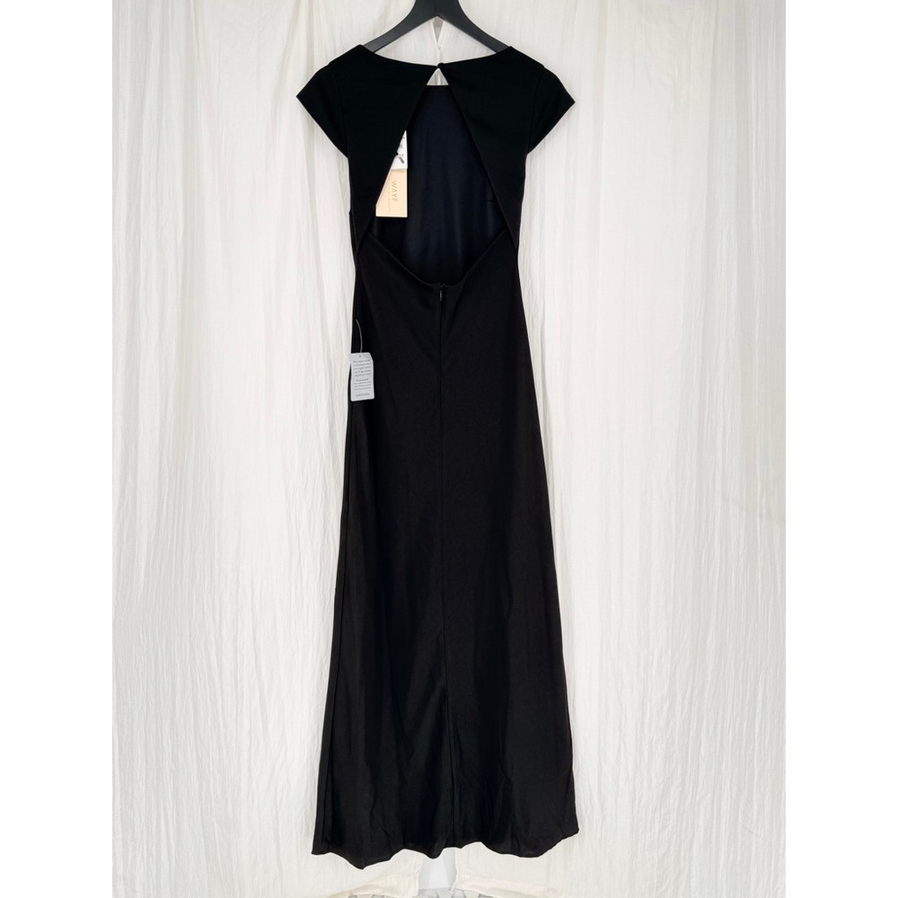 NEW WAYF Johanna Open Back Maxi Gown Black Size Small - Picture 3 of 11